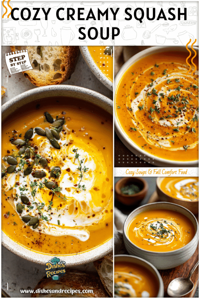 Creamy bowl of butternut squash soup garnished with herbs, showing the best butternut squash soup recipe for fall.
